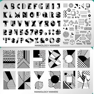 Maniology Mani x Me 80's Memphis Mod  Nail Stamping Plates MXM009 MXM010